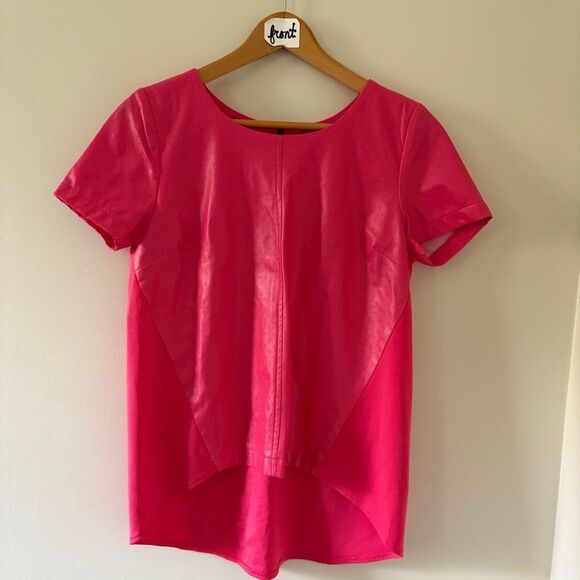 Sunday in Brooklyn Anthropologie Pink Textured Short Sleeve Blouse Women's S exc - Picture 4 of 11